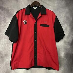 Vintage King‎ Louie Men Size XL Bowling Shirt Rockabilly Red